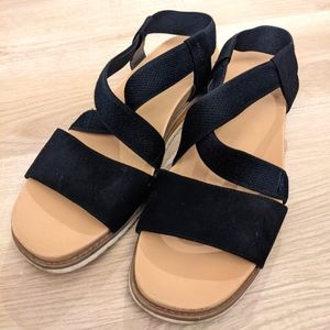 Dr Scholl's Black Elastic Sandal